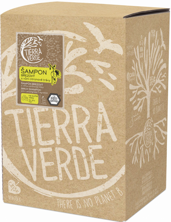 Tierra Verde Březový šampon na suché vlasy s citrónovou trávou 5000 ml