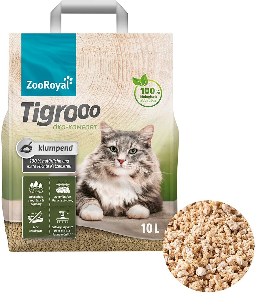 ZooRoyal Tigrooo Öko-Komfort hrudkující stelivo 2 x 10 l