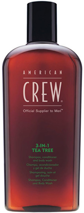 American Crew 3v1 tea tree Shampoo kondicionér a gel 450 ml