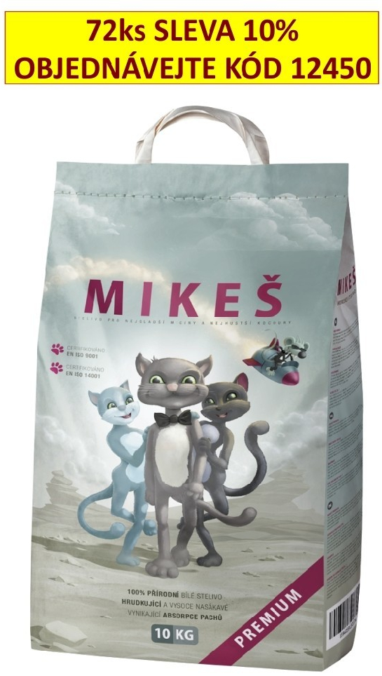 Mikeš Premium bílé hrudkující 10 kg