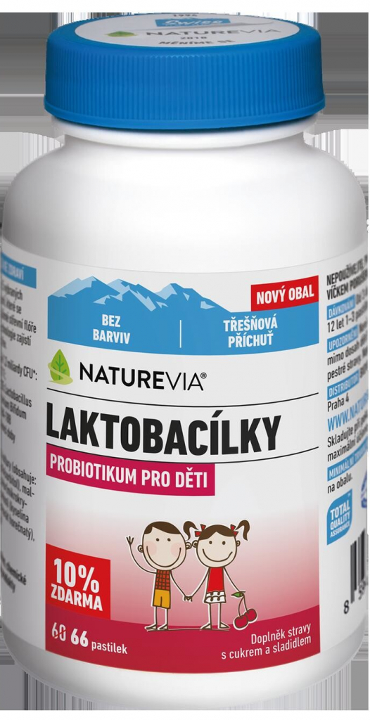 Swiss NatureVia Laktobacily třešňě 66 tablet