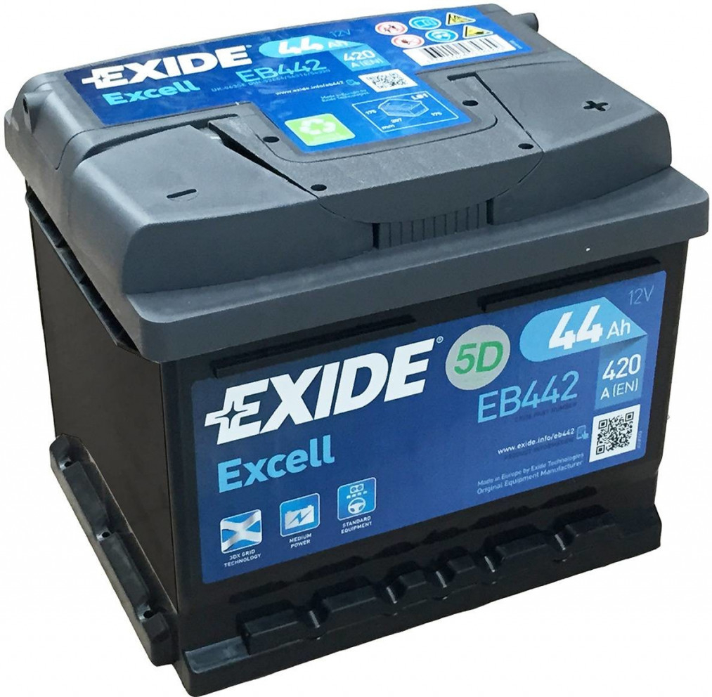 Exide Excell 12V 44Ah 420A EB442