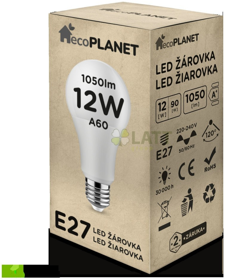 Berge LED žárovka EcoPlanet E27 12W 1050Lm neutrální bílá
