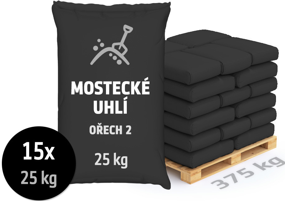 OPTIMTOP Mostecké uhlí ořech 2, pro automatické kotle, 375 kg