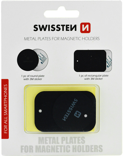 Pouzdro SWISSTEN set kovových štítků k magnetickým držákům, černé