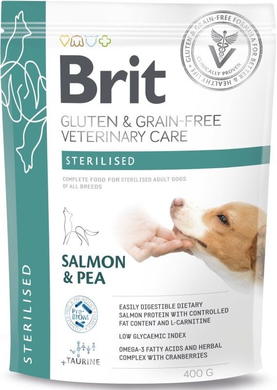 Brit Veterinary Diet Dog Gluten & Grain Free Sterilised Salmon & Pea 400 g