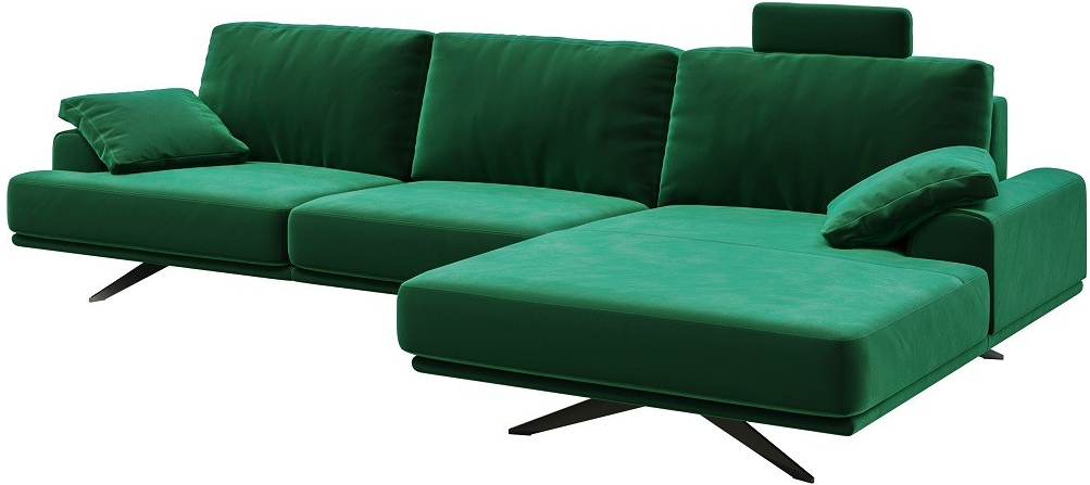 MESONICA Prado Tmavě zelená sametová 315 cm pravá