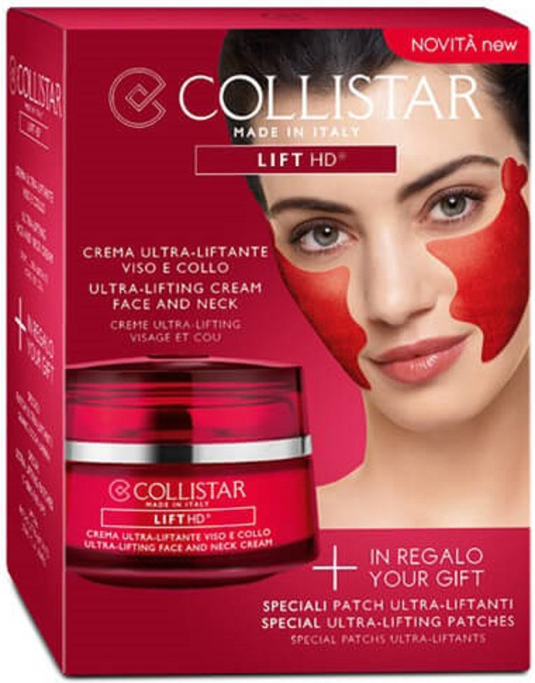 Collistar Lift HD Ultra Lifting Face and Neck Cream Ultra liftingový krém na obličej a dekolt 50 ml + liftingové náplasti dárková sada