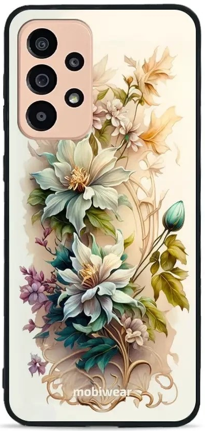Pouzdro Mobiwear Glossy Samsung Galaxy A33 5G - G014G Krémové květy