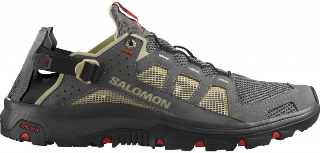 Salomon Techamphibian 5 471149 pánské síťované sandály i do vody pewter moth fiery red