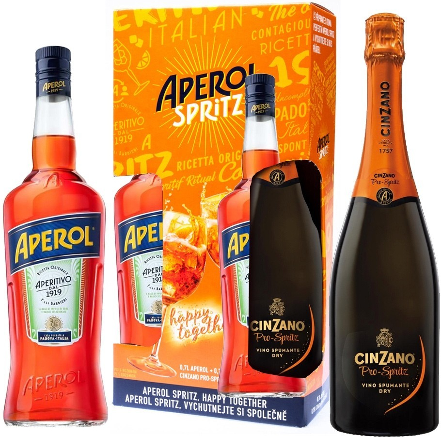 Aperol 11% 0,7 l + Cinzano Pro-Spritz 11,5% 0,75 l (set)