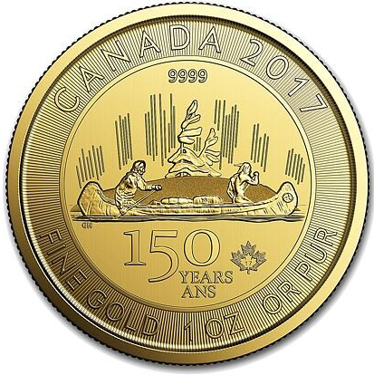 Royal Canadian Mint 150 CAD Voyageur 150 let Kanady 2017 1 oz