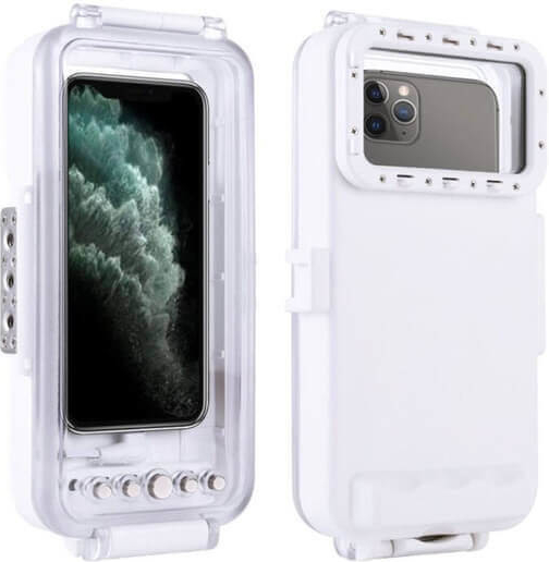 Pouzdro SES Profesionální vodotěsné pro šnorchlování a potápění až do 40m iPhone 13 - bílé 9363