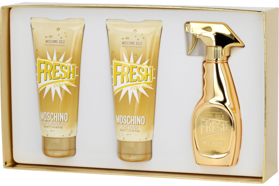 Moschino Gold Fresh Couture EDP 50 ml + sprchový gel 100 ml + tělové mléko 100 ml pro ženy dárková sada