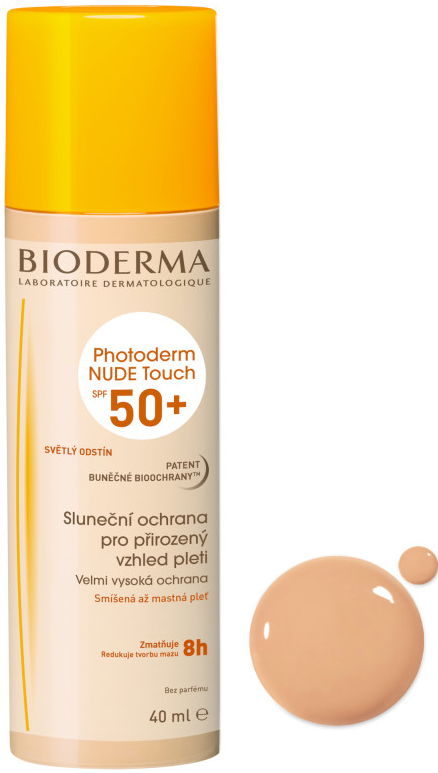 Bioderma Photoderm Nude Touch světlý SPF50+ 4 ml + make-up aplikátor/houbička dárková sada