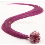 Fialové vlasy k prodloužení - keratin, 50 cm, 20 pramenů (PURPLE)