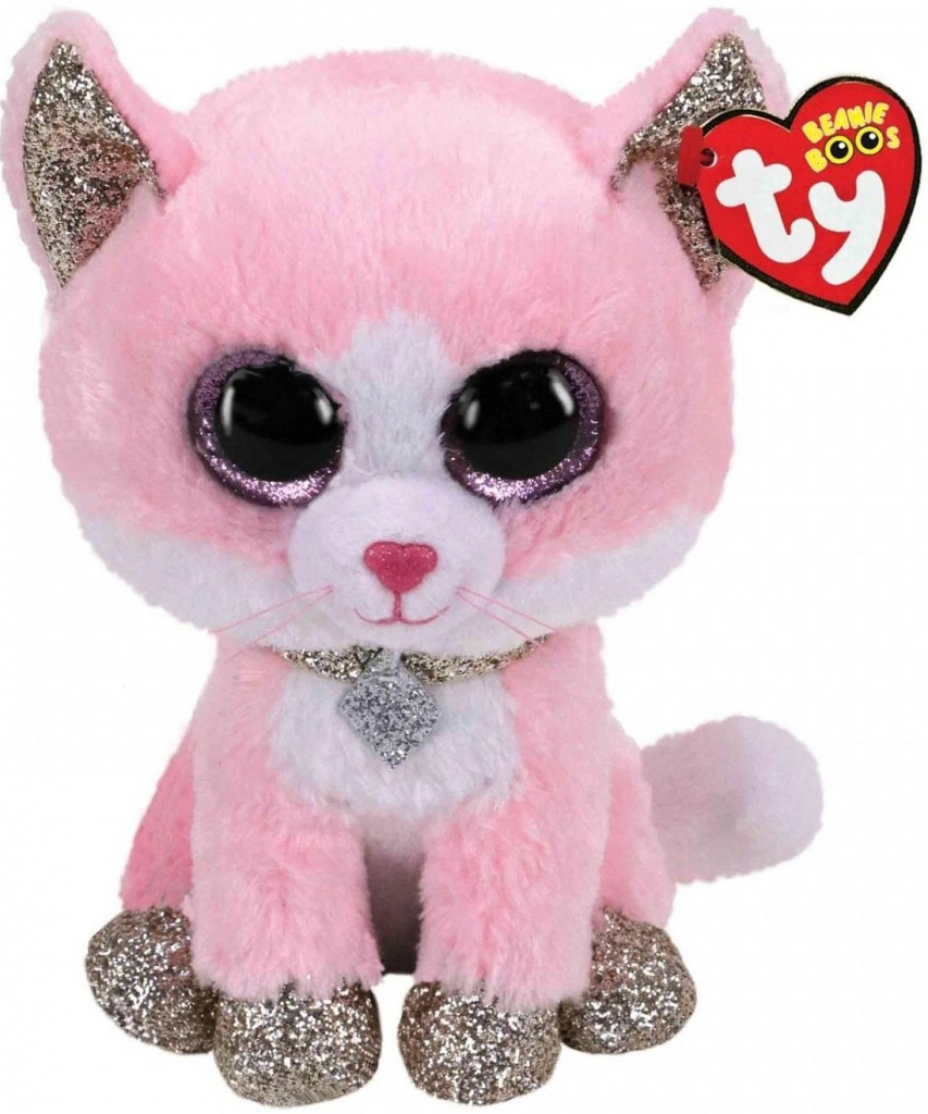 TY Beanie Boos Fiona růžová kočička 36366 15 cm