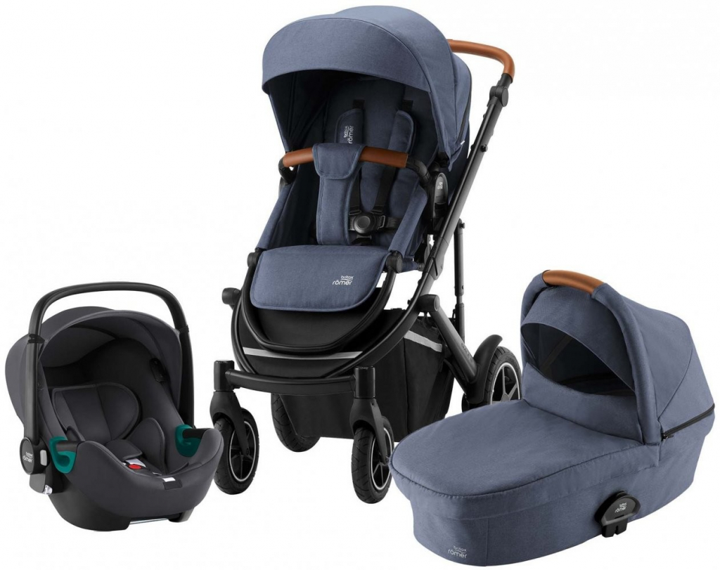 Britax Set Smile III + korba + autosedačka Baby Safe iSense 2022 Indigo Blue