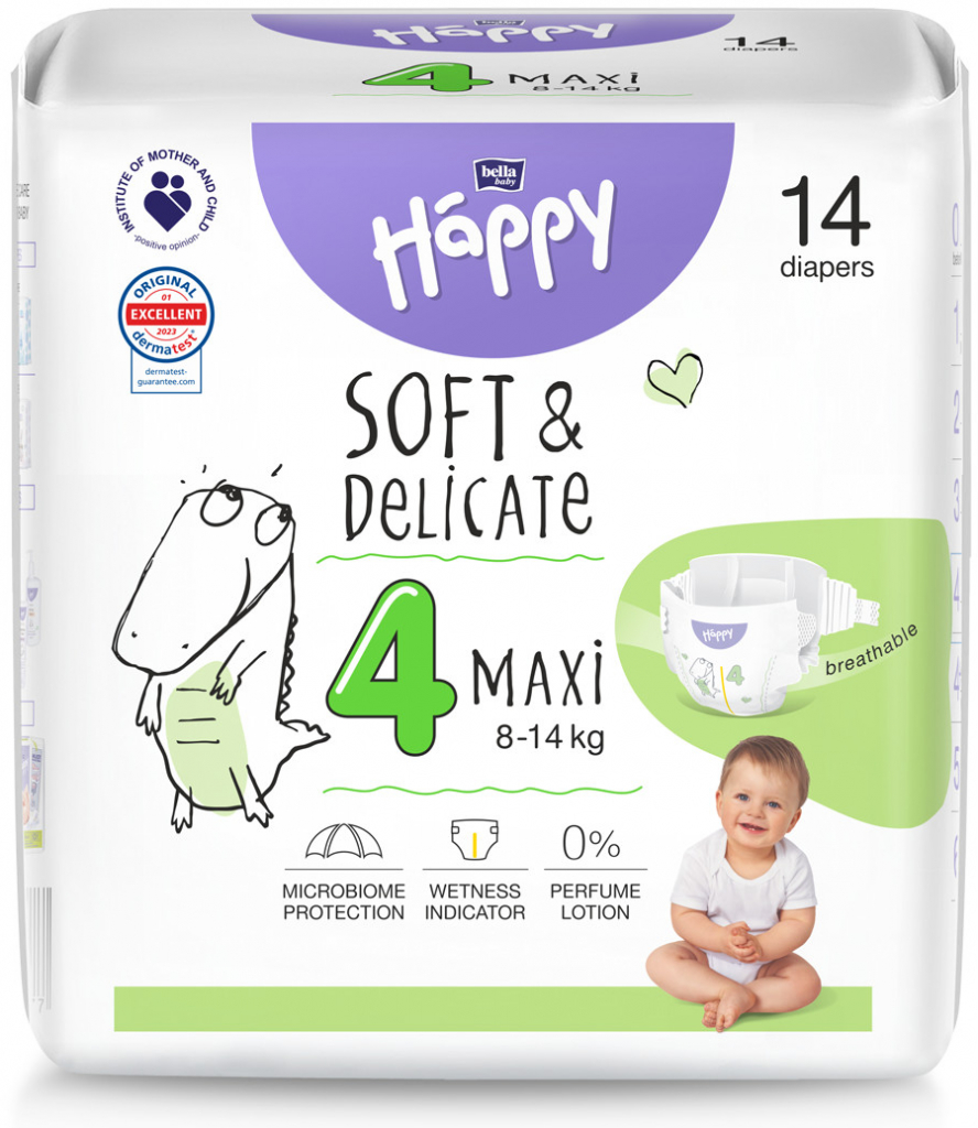 Bella Happy Soft & Delicate 4 - 8-14 kg 14 ks