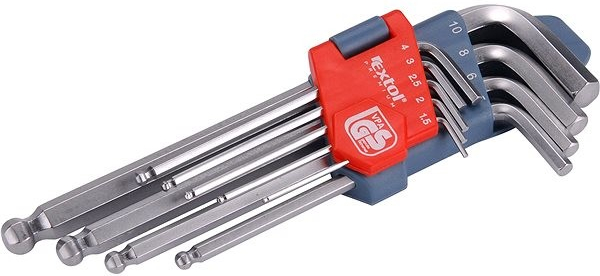 EXTOL PREMIUM L-klíče IMBUS, 1,5-10mm, s kuličkou, 6609