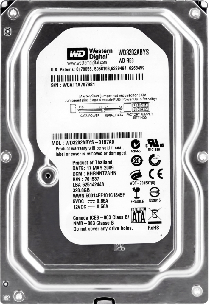 WD Caviar RE3 320GB, SATAII, 16MB, 7200rmp, WD3202Abys