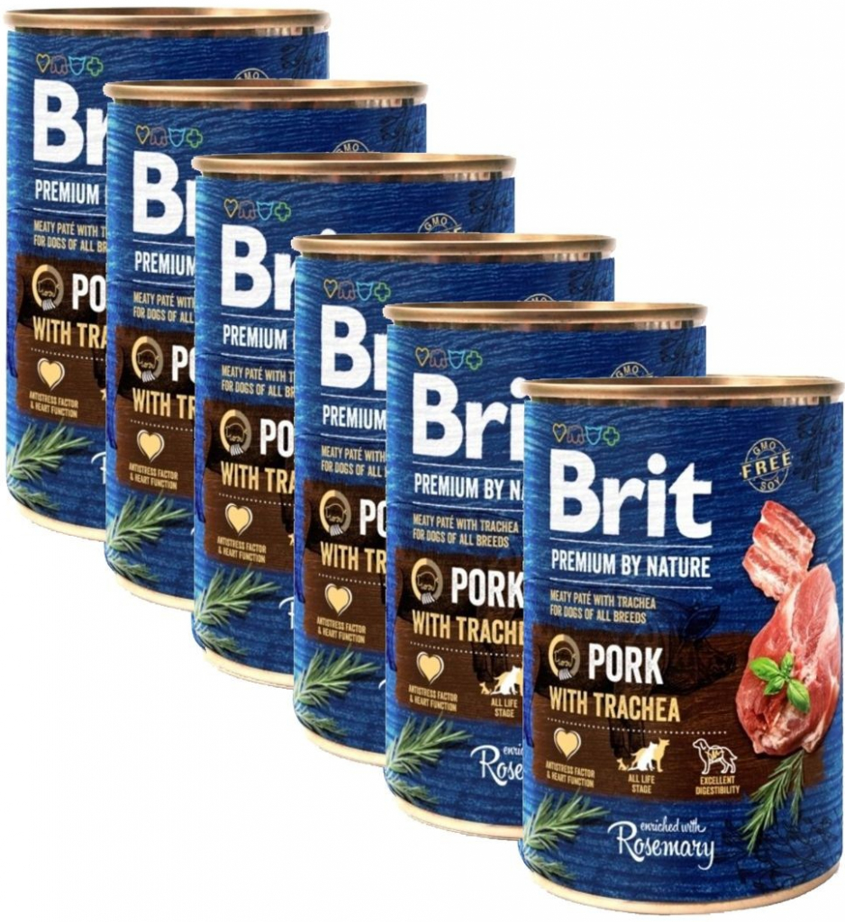 Brit Premium by Nature Dog Pork with Trachea 6 x 400 g