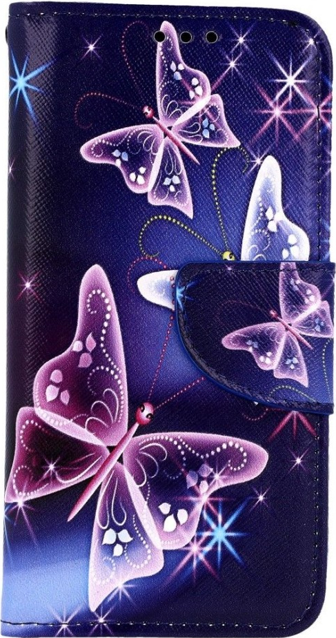 Pouzdro TopQ Samsung A40 knížkové Modré s motýlky