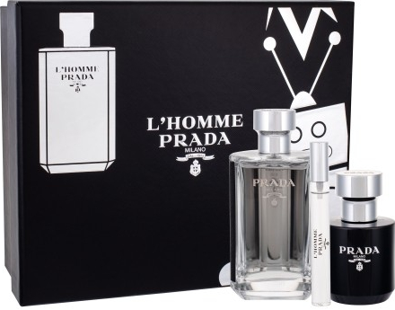 Prada L´Homme EDT 100 ml + sprchový krém 100 ml + EDT 10 ml dárková sada