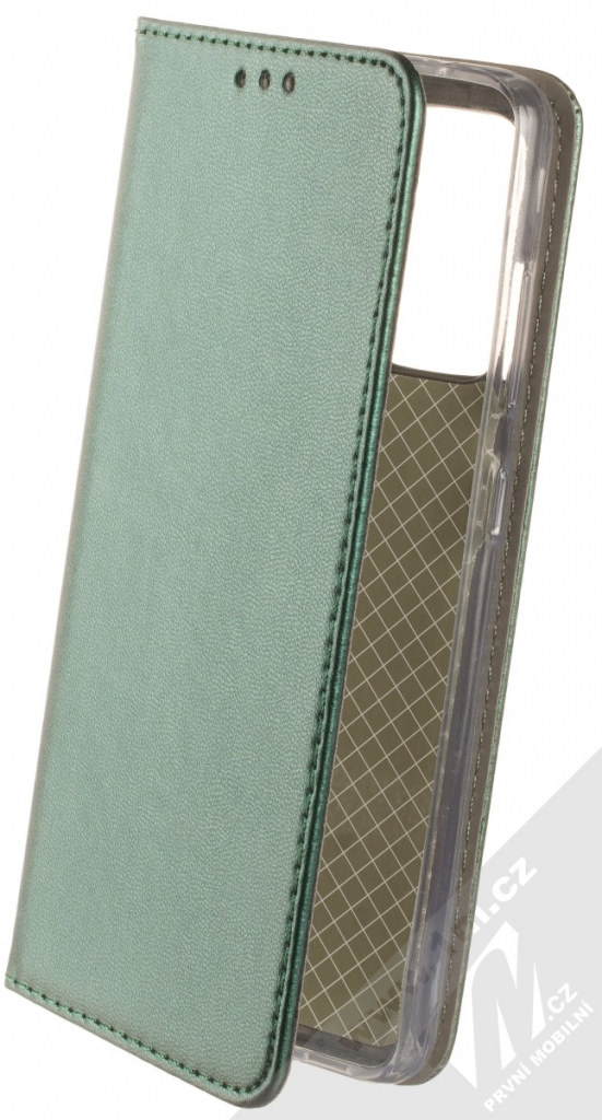 Pouzdro 1Mcz Magnetic Book flipové Samsung Galaxy A52, Galaxy A52 5G, Galaxy A52s 5G tmavě zelené