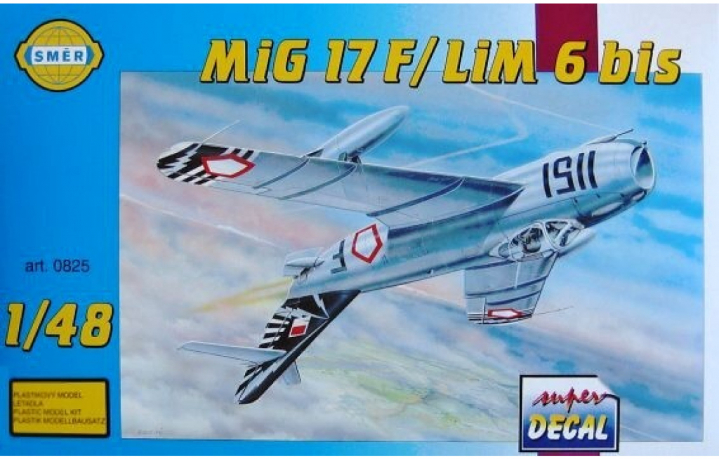 Směr plastikový model letadla ke slepení Mig 17 F slepovací stavebnice letadlo 1:48