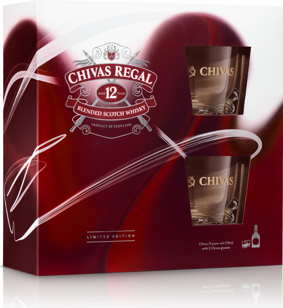 Chivas Regal 12y 40% 0,7 l (dárkové balení 2 sklenice)