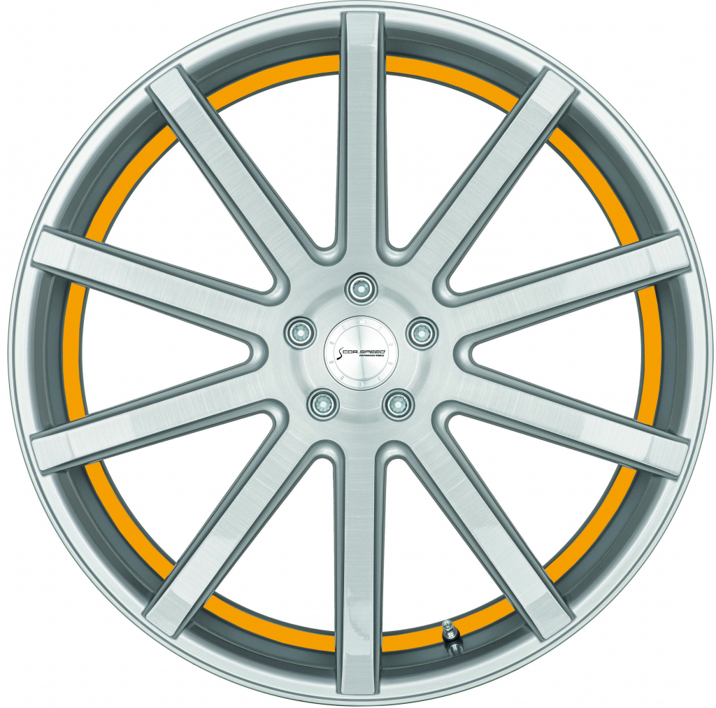 Corspeed Deville 8,5x19 5x112 ET45 silver brushed surface trim yellow