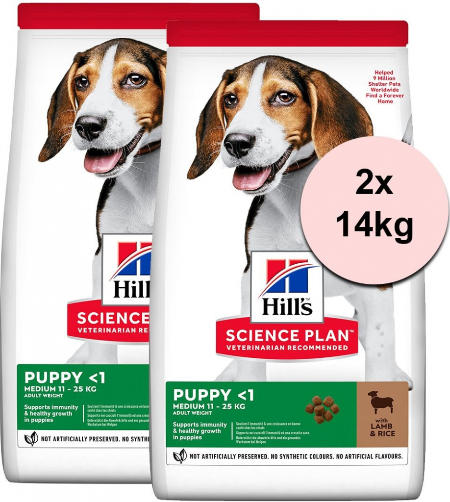 Hill’s Science Plan Puppy Medium Lamb & Rice 2 x 14 kg