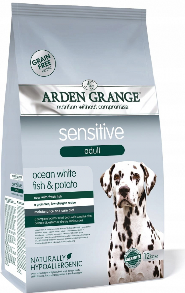 Arden Grange Adult Sensitive Grain Free Fresh Ocean White Fish & Potato 12 kg