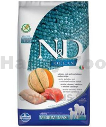 N&D Ocean Dog Adult Medium & Maxi Grain Free Salmon & Cod & Melon 2,5 kg
