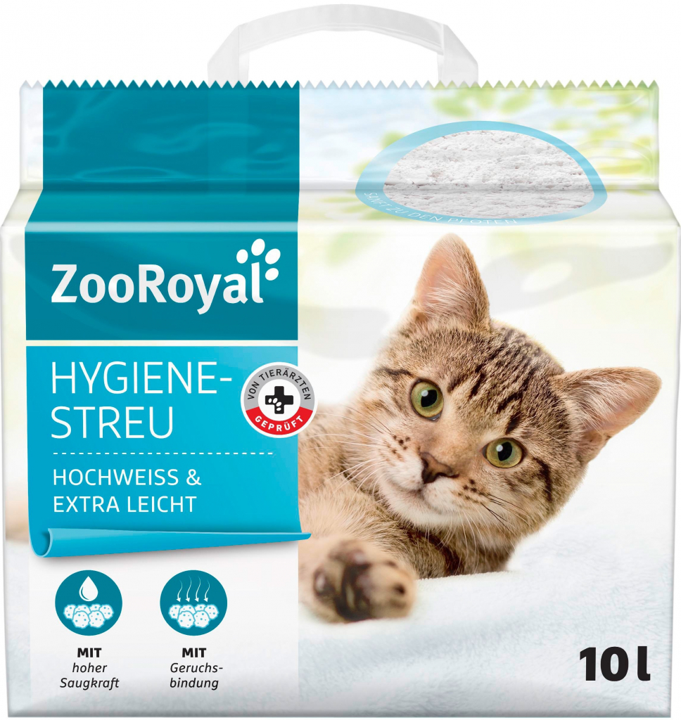 ZooRoyal hygienický kočkolit s vysokým stupněm bělosti a jemný k tlapičkám 10 l