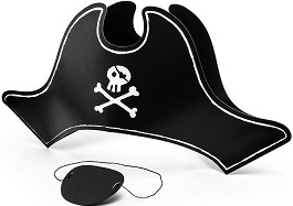 Pirátský klobouk s klapkou na oko