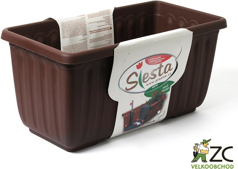 Plastia Samozavlažovací truhlík SIESTA LUX 40x20x19 cm čokoládový