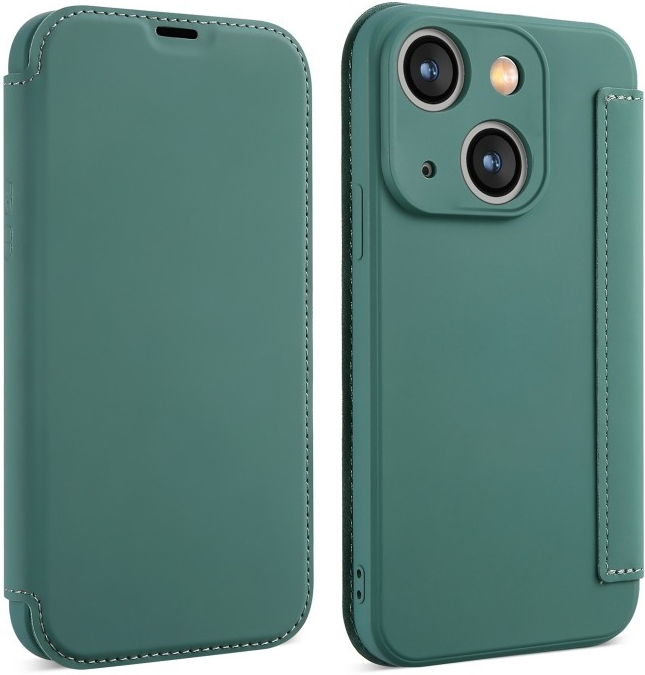 PROTEMIO 66282 SOFTY Zaklápěcí obal pro Apple i Phone 15 tmavě zelený