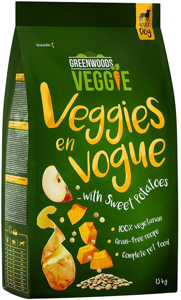 Greenwoods Veggie sladké brambory s čočkou jablkem a dýní 1,5 kg