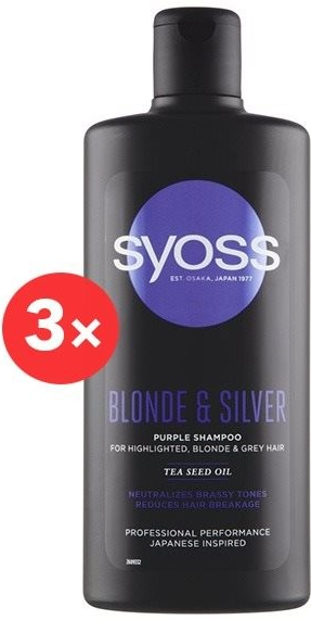 Syoss Blonde & Silver Shampoo 3 x 440 ml dárková sada