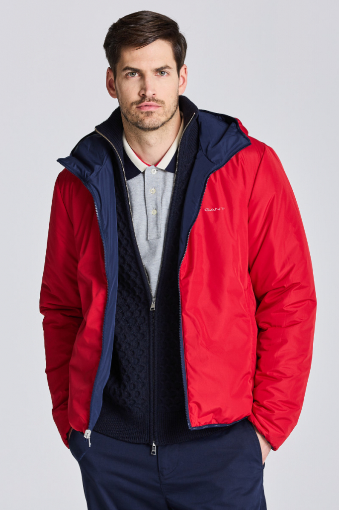 Gant D1. Reversible Hooded Jacket modrá