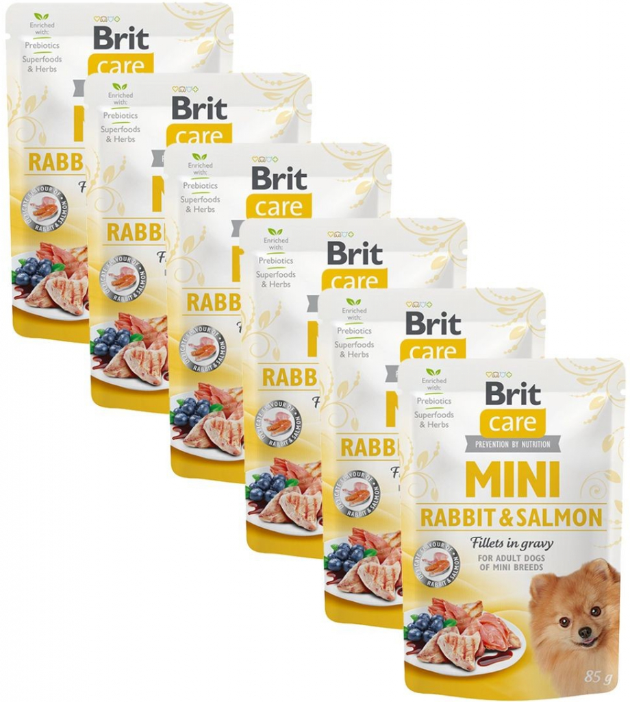 Brit Care Sterilised Mini Salmon & Herring Fillets in Gravy 6 x 85 g