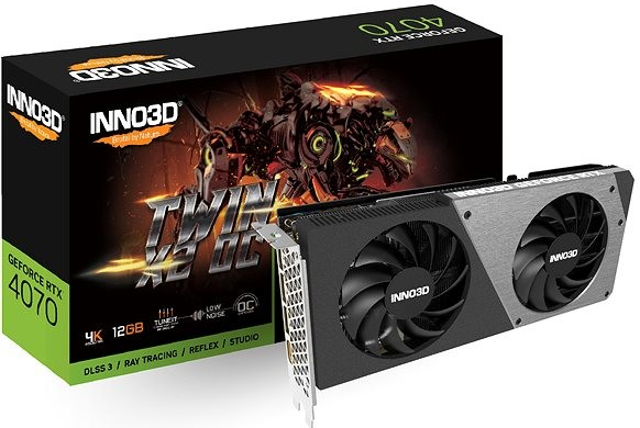 Inno3D GeForce RTX 4070 Twin X2 OC 12GB GDDR6X N40702-126XX-185252N