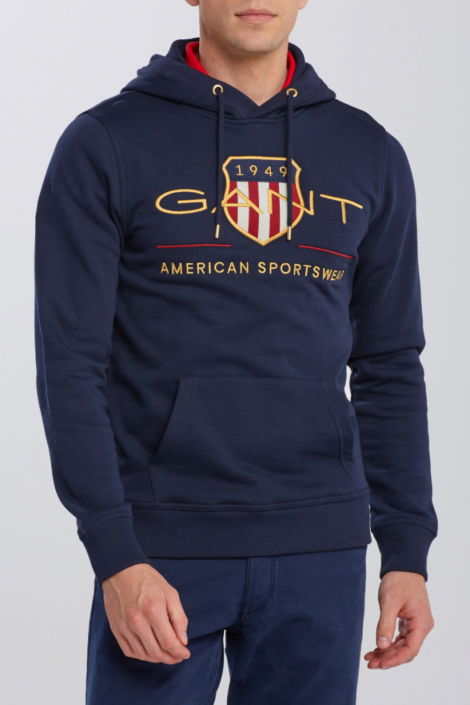 GANT ARCHIVE SHIELD HOODIE modrá