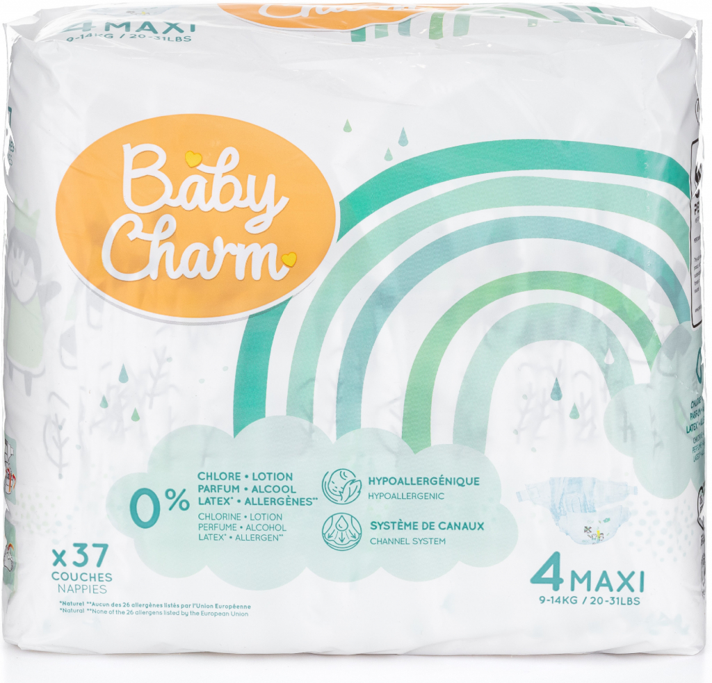 Baby Charm Super Dry Flex 4 Maxi 9-14 kg 37 ks