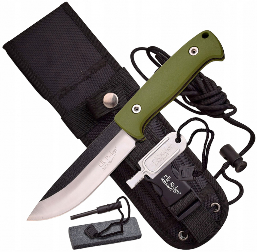 Elk Ridge Green Fixed Tactical Knive