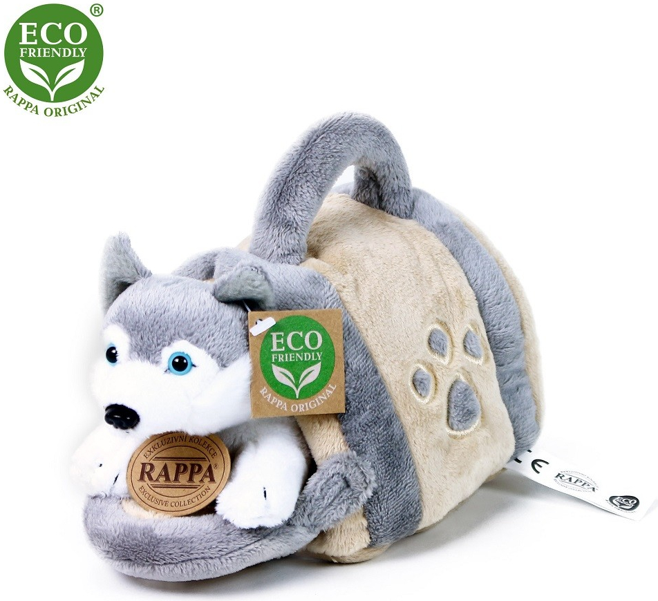 Eco-Friendly pes husky s přepravkou 13 cm