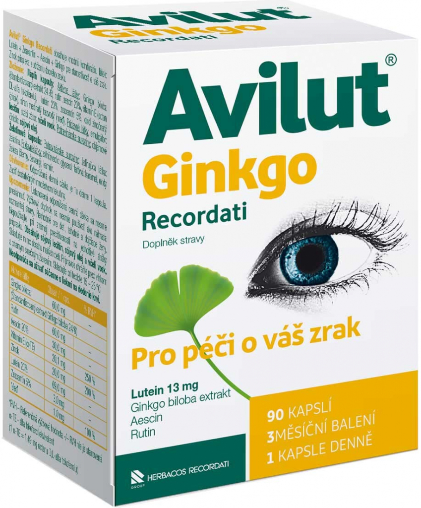 Avilut Ginkgo Recordati 90 kapslí