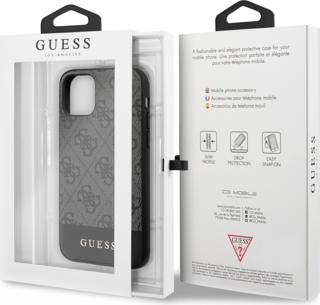 Pouzdro Guess 4G Stripe iPhone 11 Pro šedé